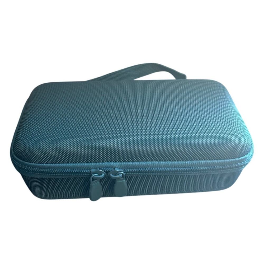 Teal Blue Hard Shell Carrying Case Storage Travel Bag Organizer Box 10x6x3 in